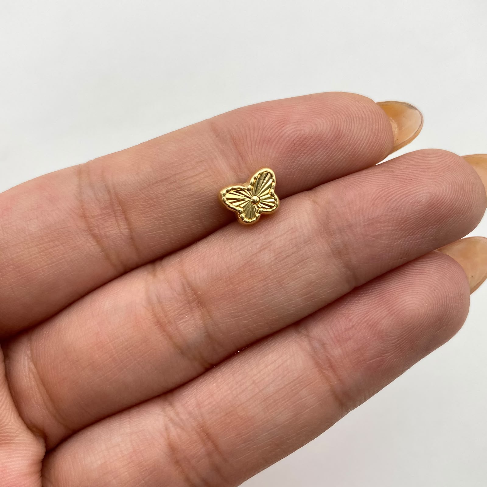 Herraje pasador mariposa diamantada Oro amarillo 0,4 Gr / 1,6 Cm