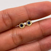 Topos Circulo borde blanco y centro azul Oro amarillo 18k 0,75 Gr / 5,4 mm
