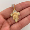 Dije Cruz Rostro de Jesus Matte Oro amarillo y Oro blanco 18k 4,65 Gr / 20,2 mm / 3,6 Cm