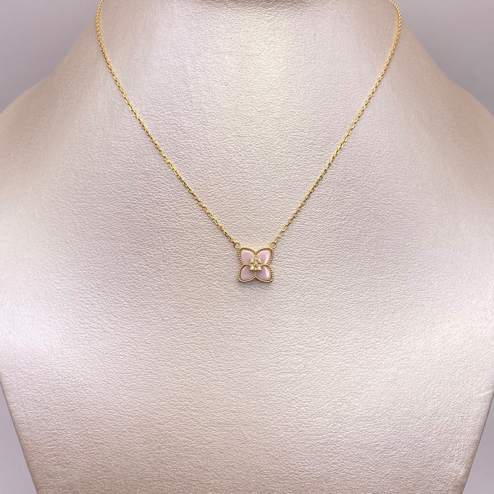 Cadena It Aro seguido Especial Flor Rosa Oro amarillo 18k +4 / 2,7 Gr / 0,6 mm / 45 Cm
