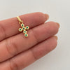 Dije cruz con circones verdes  Oro amarillo 18k 1,1 Gr / 1,4 mm / 2,5 Cm