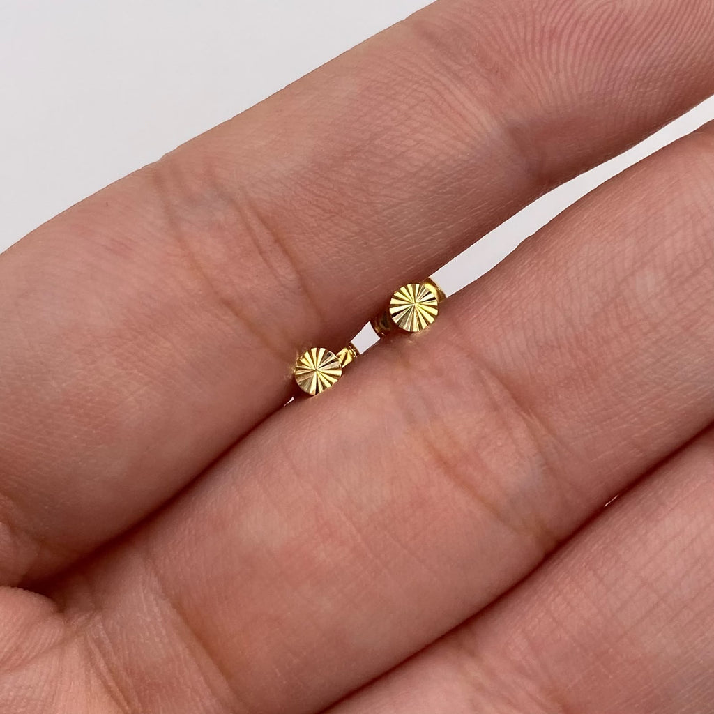 Topos Circulo plano diamantado Oro amarillo 18k 0,4 Gr / 3,2 mm