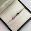 Topos mini flor circones fucsia Oro amarillo 18k 0,6 Gr / 4,5 mm
