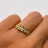 Anillo 15 Tiara casting verde y blanco Oro amarillo 18k / Talla 7 / 2 Gr