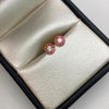 Topos Circulo borde fucsia y centro blanco Oro amarillo 18k 0,75 Gr / 5,4 mm
