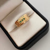 Anillo Toquel Tres Circones Verde Oro amarillo 18k / Talla 7 / 1,9 Gr / 4,4 mm