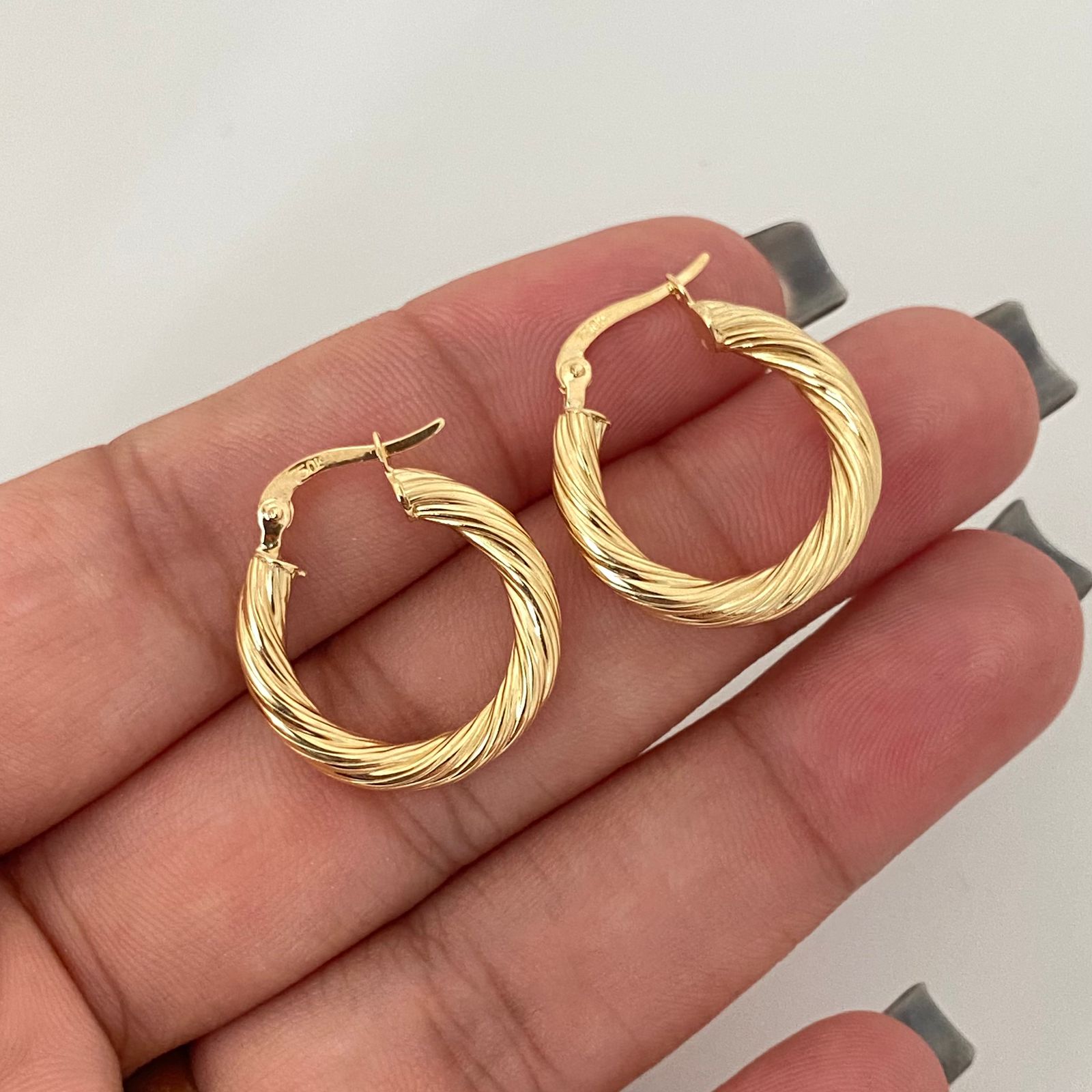 Candonga entorchada Oro amarillo 18k 2,30 Gr / 2,3 Cm