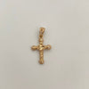 Dije Cruz Trebol Punta Redonda Oro amarillo 18k 1,2 Gr / 13,5 mm / 2,5 Cm