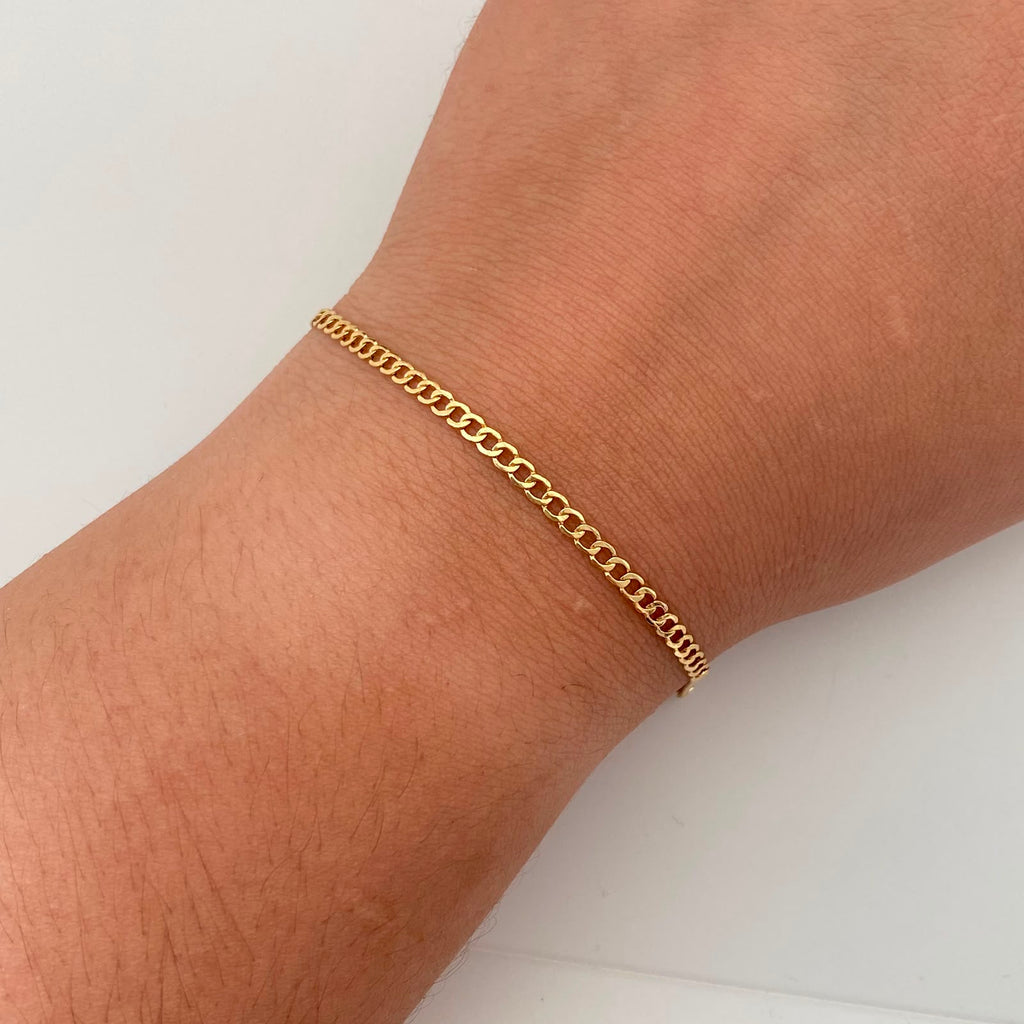 Pulso It Cubana Oro amarillo 18k +2 / 1,1 Gr / 2,8 mm / 18,1 Cm