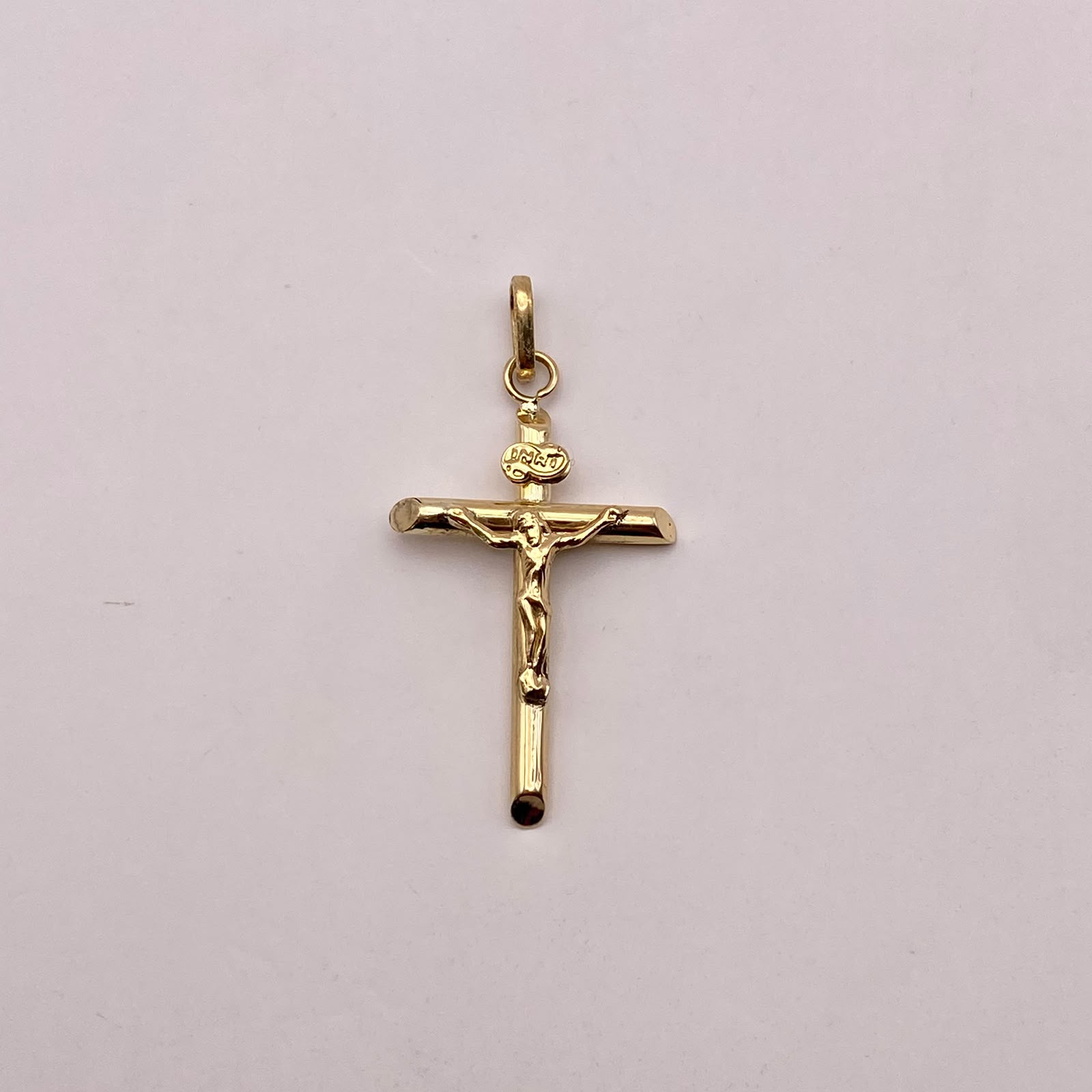 Dije cruz cristo tubular  Oro amarillo 1,3 Gr / 3,5 Cm