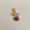 Dije San Miguel Arcangel Casting Oro amarillo y Oro blanco 18k 3,15 Gr / 19,4 mm / 2,5 Cm