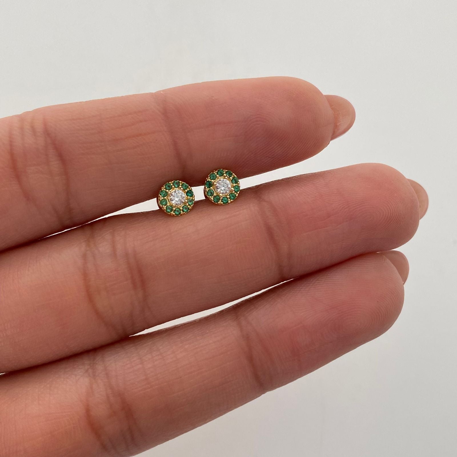Topos Circulo Borde verde casting Oro amarillo 18k 0,75 Gr / 5,3 mm