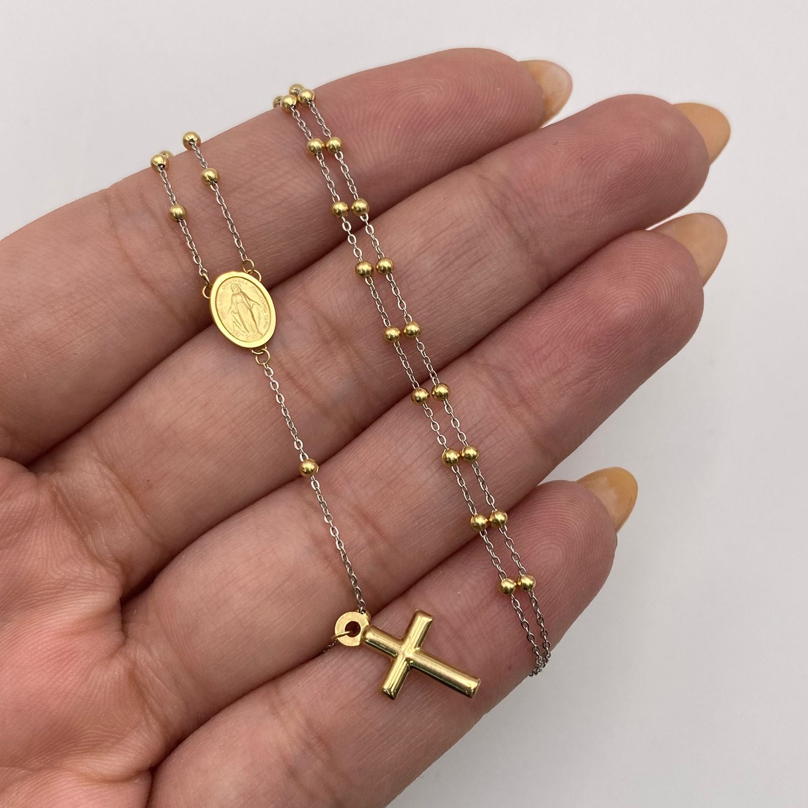 Rosario It Virgen Milagrosa Oro amarillo 18k 2,7 Gr / 1,8 mm / 50 Cm