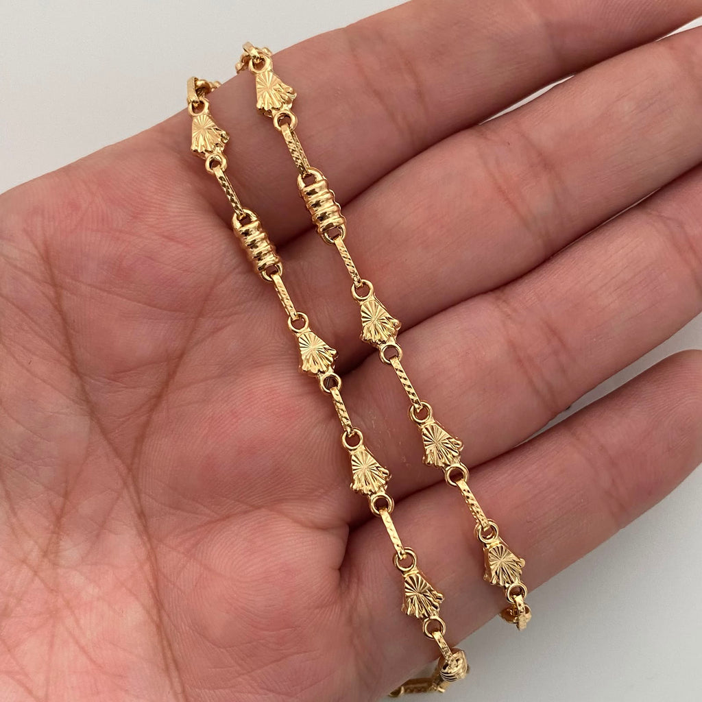 Cadena Rutica Corona Diamantada Oro amarillo 18k 10,15 Gr / 3,5 mm / 60 Cm Broche 0,60