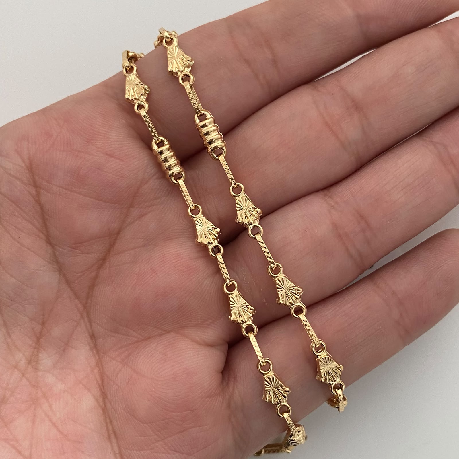 Cadena Rutica Corona Diamantada Oro amarillo 18k 10,15 Gr / 3,5 mm / 60 Cm Broche 0,60
