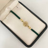 Pulsera tejida con herraje rx y bolas diamantadas 4mm y 3mm Oro amarillo 18k 2,25 Gr