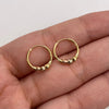 Candonga imperdible bola diamantada  Tres oros 18k 0,9 Gr / 1,2 Cm