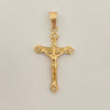 Dije cruz cristo puntas circones blanco fondo grabado Oro amarillo 18k 3,90 Gr / 4,5 Cm