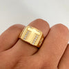 Anillo cruz central y lateral casting blanco Oro amarillo 18k / Talla 10 1/2 / 9,2 Gr