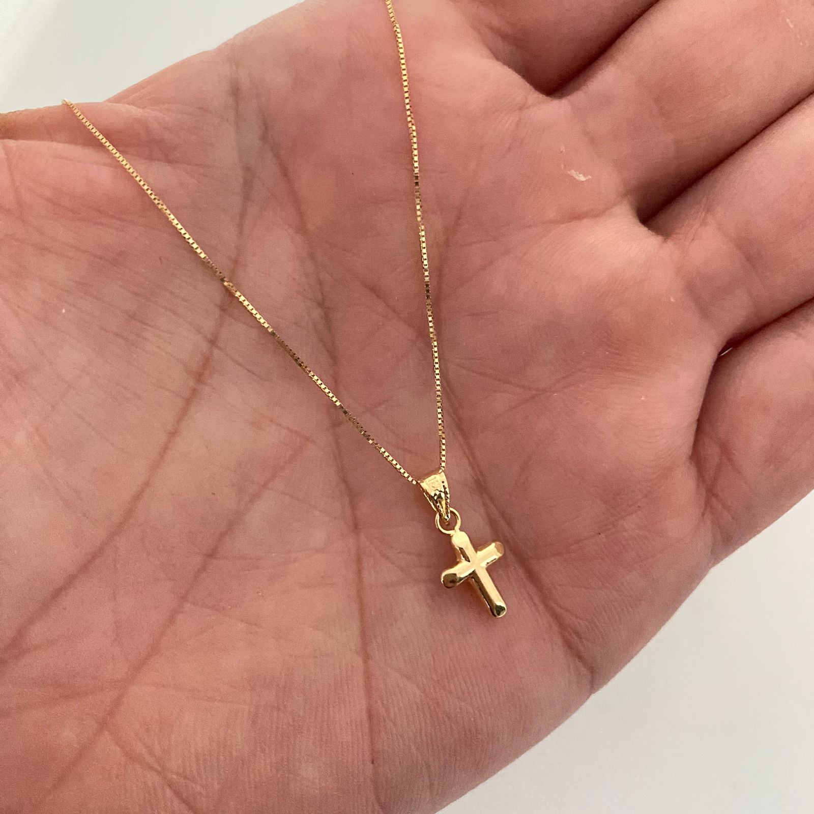 Cadena It set con dije de cruz infladol  Oro amarillo 18k 1,25 Gr / 0,2 mm / 50 Cm