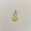 Dije Oso Casting Circones Azules Oro amarillo 18k 2,85 Gr / 13,8 mm / 2,5 Cm
