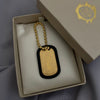 Dije placa fotograbado virgen cargador militar (POR FABRICACION) Oro amarillo 18k 8,0 Gr / 5,0 Cm