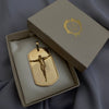 Dije placa grabado cristo maciza (POR FABRICACION) Oro amarillo 18k 26,0 Gr / 5,5 Cm