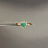 Anillo corazon esmeralda borde diamantes  (POR FABRICACION) Oro amarillo 18k / Talla 6 / 3,5 Gr