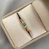 Anillo solitario esmeralda y diamantes (POR FABRICACION) Oro amarillo 18k / Talla 5 / 1,9 Gr