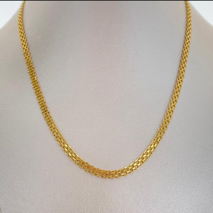 Cadena It china dos carriles Oro amarillo 18k +1 / 3,35 Gr / 3,6 mm / 60 Cm