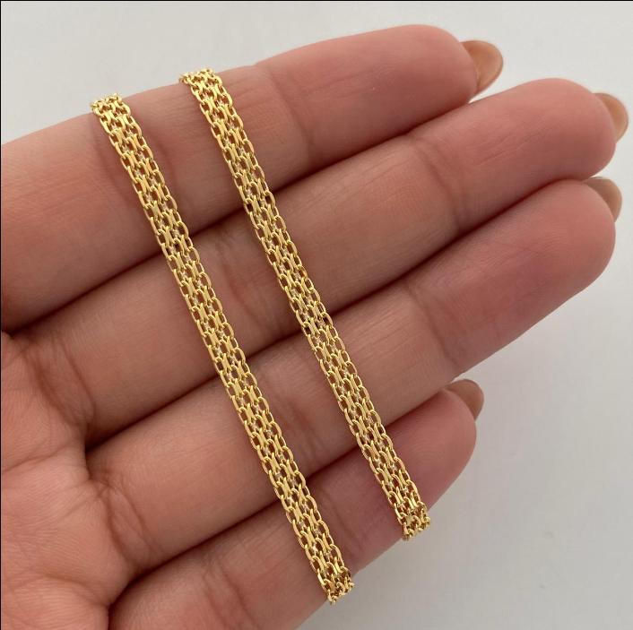 Cadena It china dos carriles Oro amarillo 18k +1 / 3,35 Gr / 3,6 mm / 60 Cm