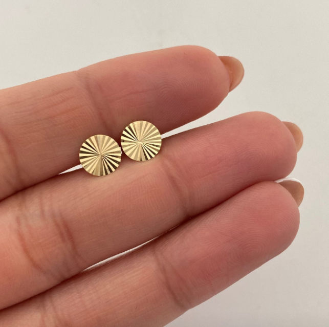 Topos Plano Redondo Diamantado Oro amarillo 18k 0,55 Gr / 6,2 mm