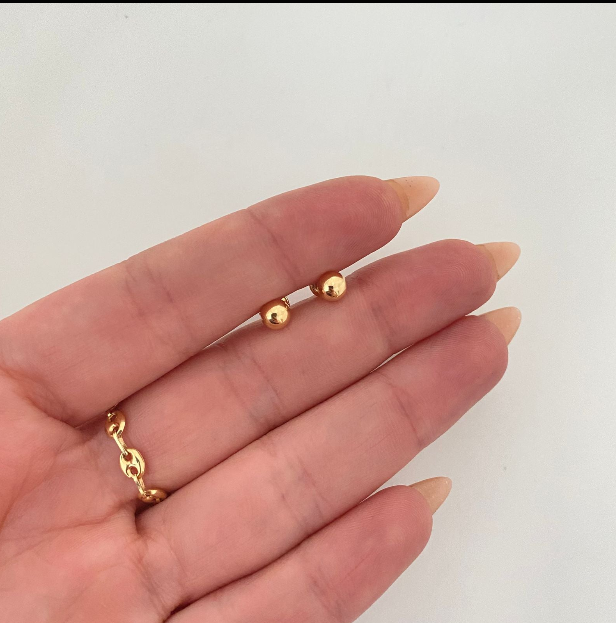 Topos Bola lisa 5mm Oro amarillo 18k 0,55 Gr