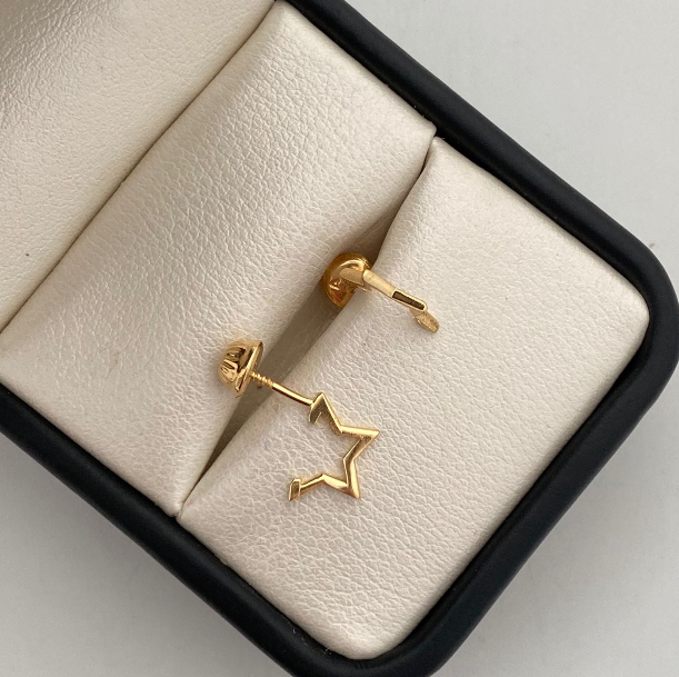 Topos estrella Oro amarillo 18k 1 Gr / 1,2 mm