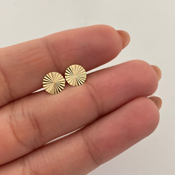 Topos Circulo Plano Diamantado Oro amarillo 18k 0,85 Gr / 8,1 mm