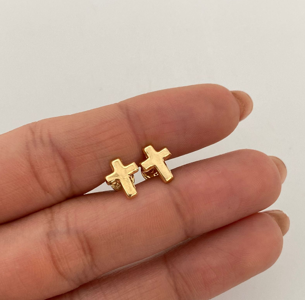 Topos cruz lisa Oro amarillo 18k 0,65 Gr / 7,3 mm