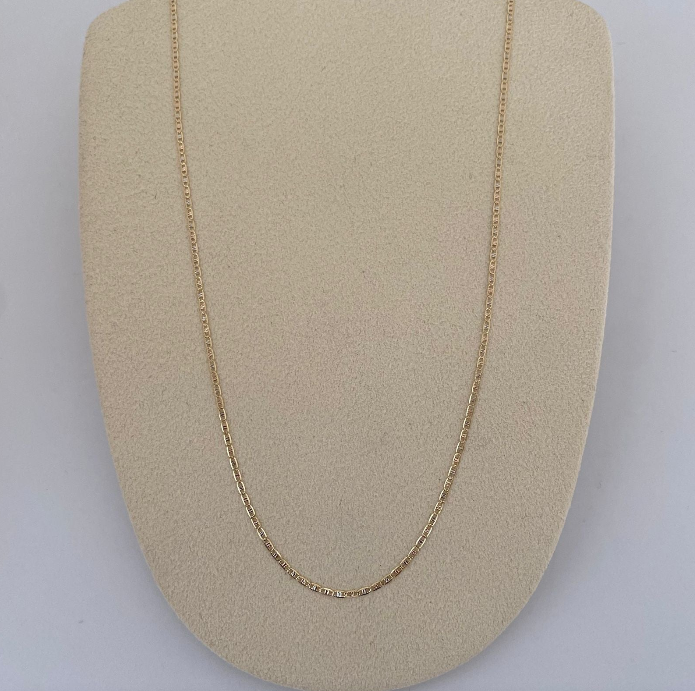 Cadena It Plana Diamantada Tres oros 18k 1,5 Gr / 1,3 mm / 50 Cm