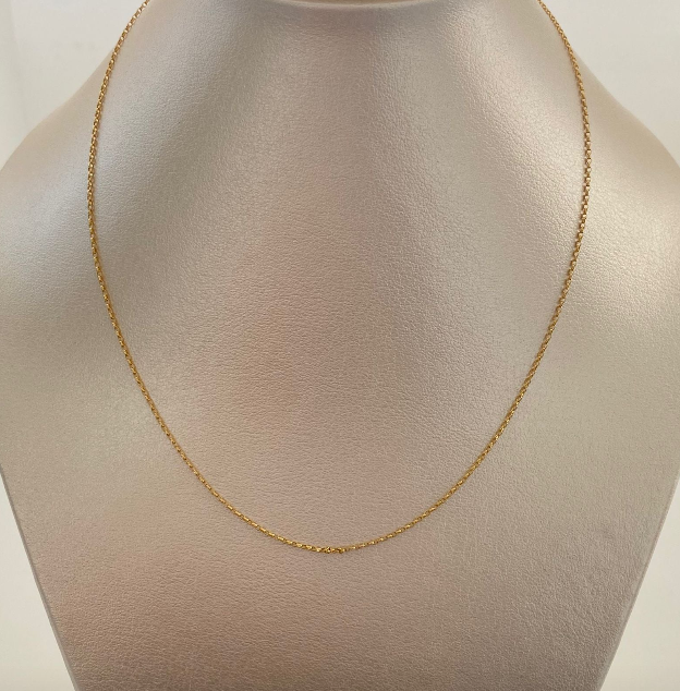Cadena It aro seguido diamantada  Oro amarillo 18k 1,45 Gr / 0,8 mm / 45 Cm