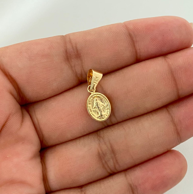 Dije Virgen Milagrosa Oro amarillo 18k 1,05 Gr / 11,6 mm / 2,1 Cm