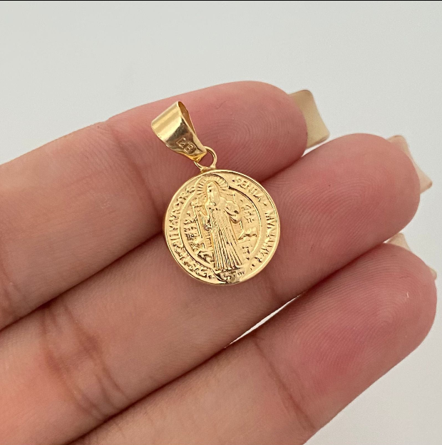 Dije San Benito Oro amarillo 18k 0,9 Gr / 14 mm / 2,3 Cm