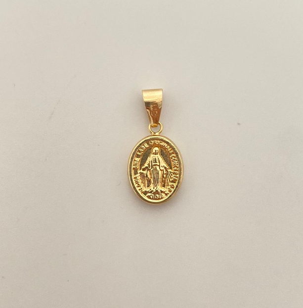 Dije Virgen Milagrosa Oro amarillo 18k 1,1 Gr / 12 mm / 2,5 Cm