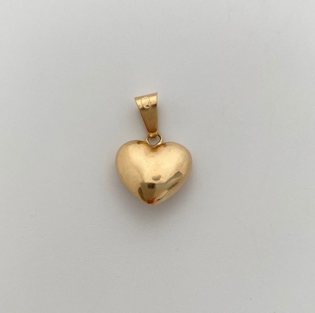 Dije Corazon inflado Oro amarillo 18k 0,7 Gr / 10,8 mm / 2 Cm