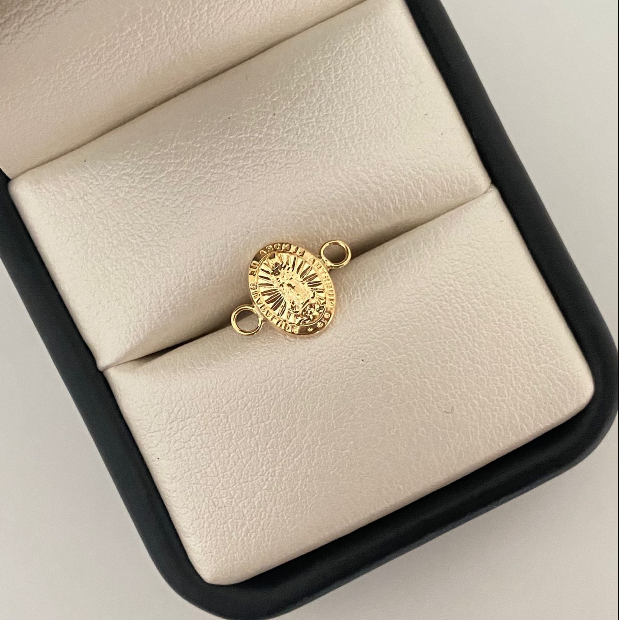 Herraje Guadalupe ovalada Oro amarillo 18k 0,45 Gr / 1 Cm