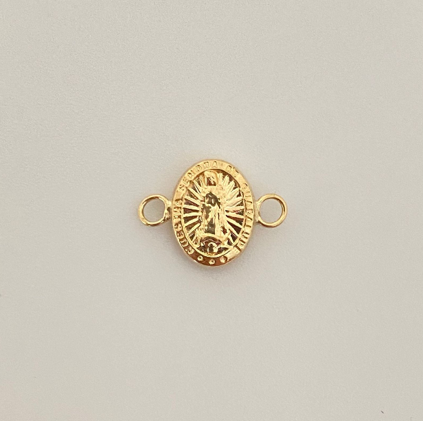 Herraje Guadalupe ovalada Oro amarillo 18k 0,45 Gr / 1 Cm