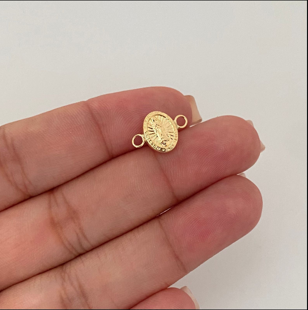 Herraje Guadalupe ovalada Oro amarillo 18k 0,45 Gr / 1 Cm
