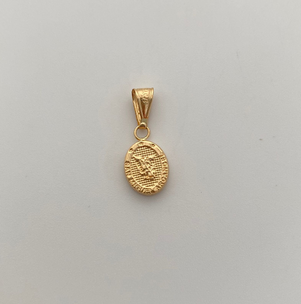 Dije San Miguel Oro amarillo 18k 0,55 Gr / 8,3 mm / 2 Cm