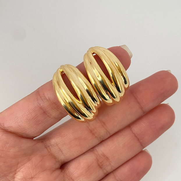 Candonga It Ovalada Doble Oro amarillo 18k +4 / 7 Gr / 2,8 Cm