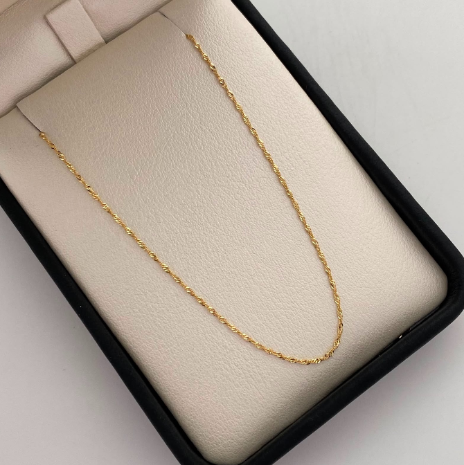 Cadena It Singapur Oro amarillo 18k +1 / 1,15 Gr / 1 mm / 45 Cm