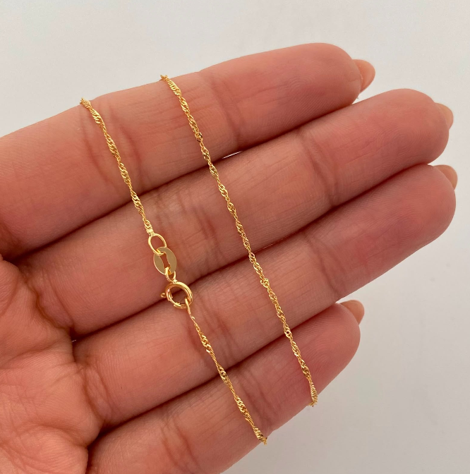 Cadena It Singapur Oro amarillo 18k +1 / 1,15 Gr / 1 mm / 45 Cm