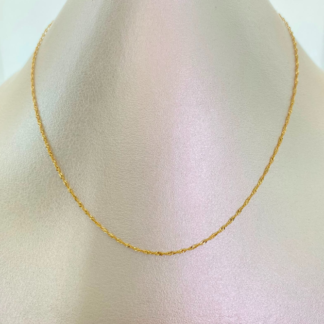 Cadena It Singapur Oro amarillo 18k +1 / 1,15 Gr / 1 mm / 45 Cm